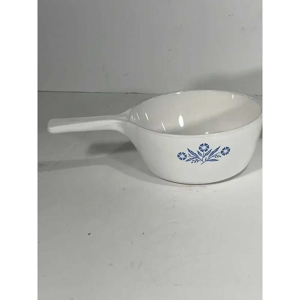 Lot Of‎ 2 Corning Ware Blue Cornflower 1 1/2 Pint Sauce Pan + 1 3/4 Qt Casserole